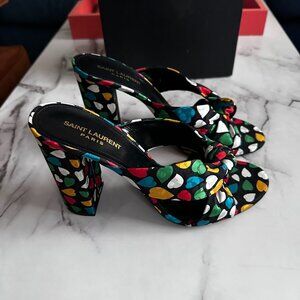 Saint Laurent Jacquard Mules Size 42